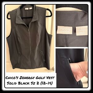 Chicos Zenergy black golf vest lightweight sz 2 (12-14)